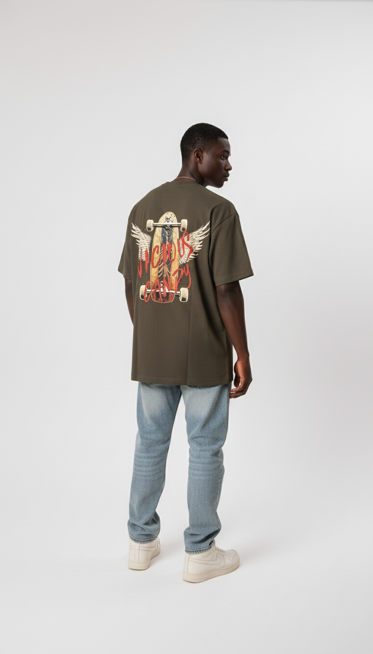 vicious candy grey T-shirt