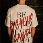 Man wearing Beige Oversized tee